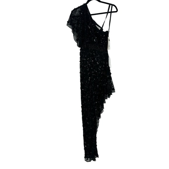 Mac Duggal Women's Black One Shoulder Embellished Gown Size 4 NWT - Picture 10 of 12